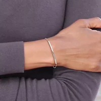 Sterling Silver Rhodium-plated Adjustable Bar Bracelet