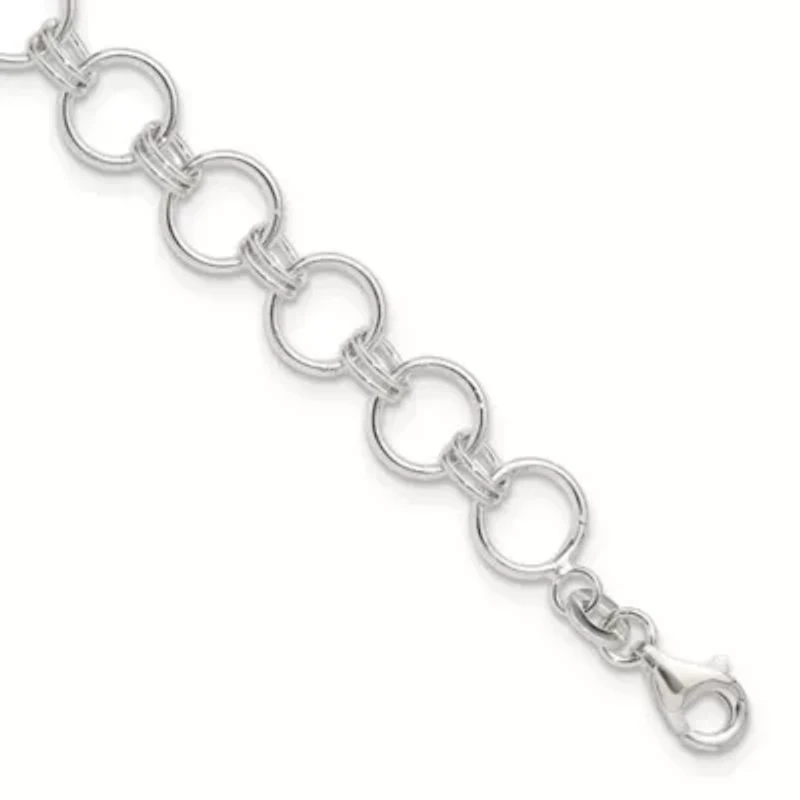 Sterling Silver Polished Circle Link 7.25-inch Bracelet