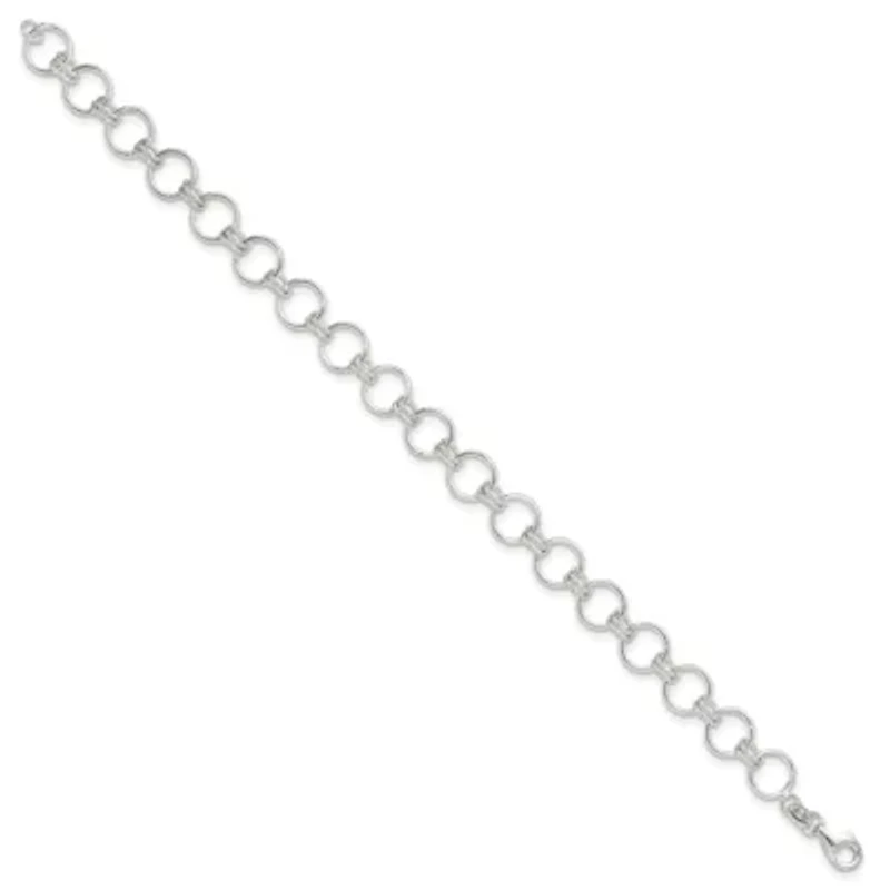 Sterling Silver Polished Circle Link 7.25-inch Bracelet