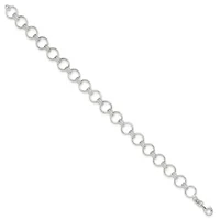 Sterling Silver Polished Circle Link 7.25-inch Bracelet