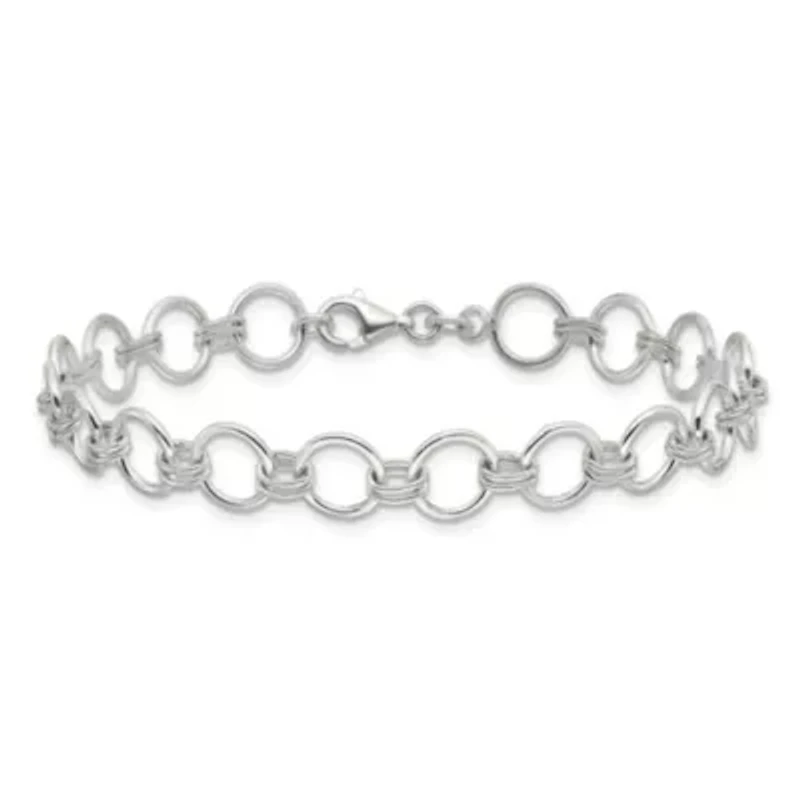 Sterling Silver Polished Circle Link 7.25-inch Bracelet