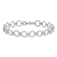 Sterling Silver Polished Circle Link 7.25-inch Bracelet