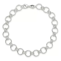Sterling Silver Polished Circle Link 7.25-inch Bracelet