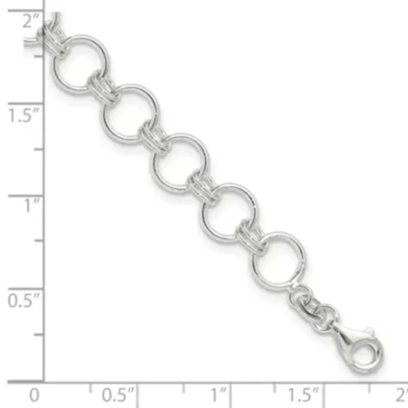 Sterling Silver Polished Circle Link 7.25-inch Bracelet