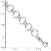 Sterling Silver Polished Circle Link 7.25-inch Bracelet
