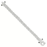Black Onyx Byzantine Chain Bracelet in Sterling Silver
