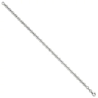 Sterling Silver Rhodium-plated Beaded 7.5-inch Bracelet