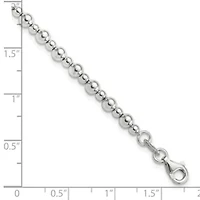 Sterling Silver Rhodium-plated Beaded 7.5-inch Bracelet