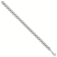 Sterling Silver Rhodium-plated 8mm Beaded 7.5-inch Bracelet