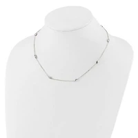 Sterling Silver Polished Fancy Beaded Link 18-inch Necklace