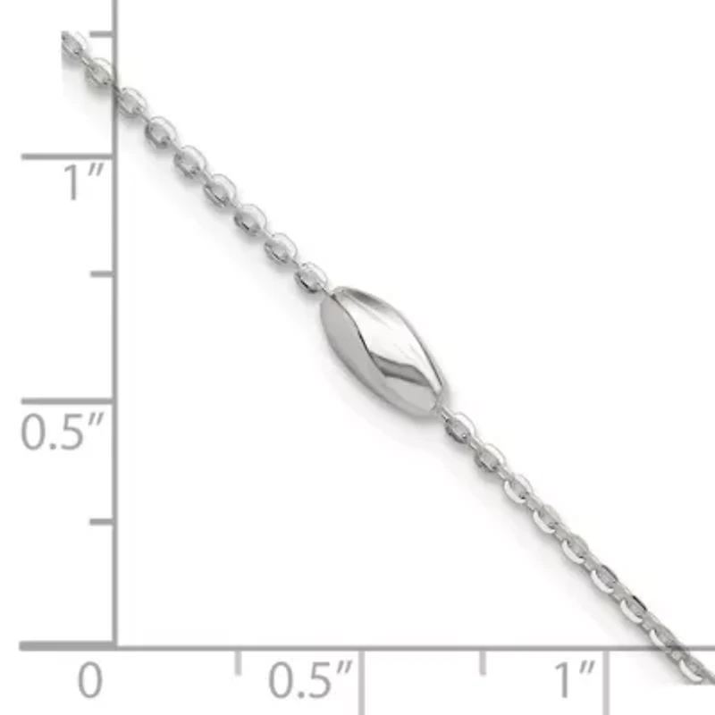 Sterling Silver Polished Fancy Beaded Link 7.5-inch Bracelet