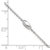Sterling Silver Polished Fancy Beaded Link 7.5-inch Bracelet