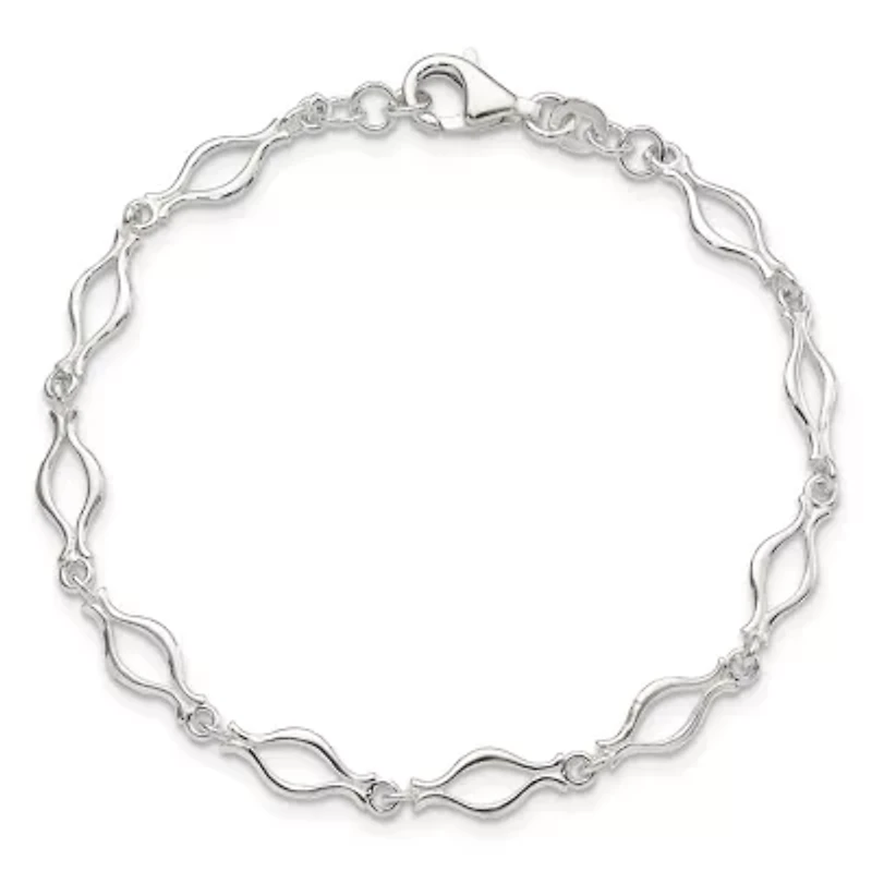 Sterling Silver 5mm Fancy Link Bracelet