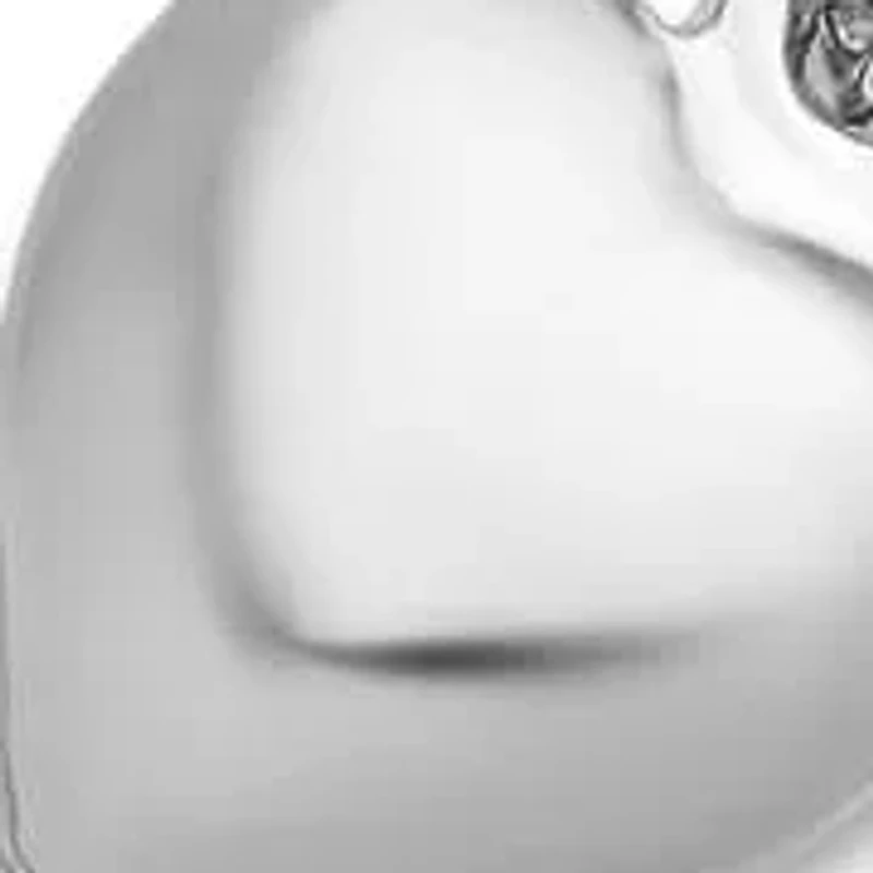 Sterling Silver Rhodium-plated Bead with Heart Bracelet