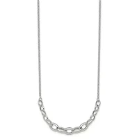 Sterling Silver Polished Graduated Cable 16-inch with 2-inch Extension Necklace