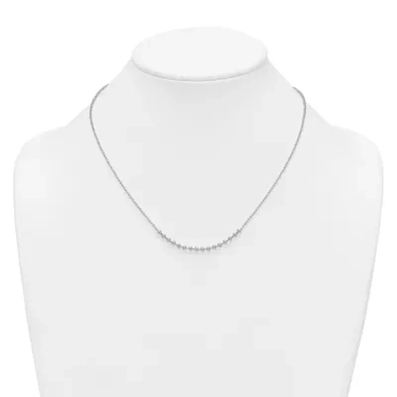 Sterling Silver Polished Beaded 18-inch Necklace