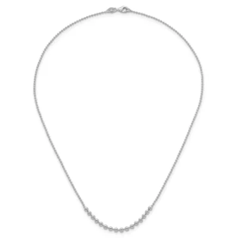 Sterling Silver Polished Beaded 18-inch Necklace