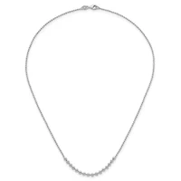 Sterling Silver Polished Beaded 18-inch Necklace