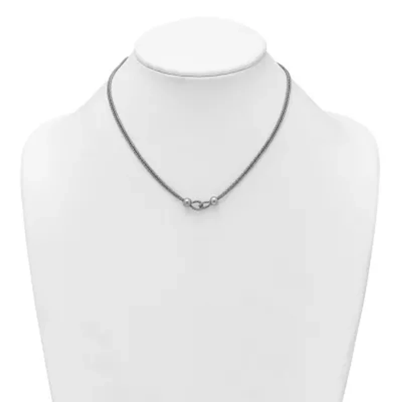 Sterling Silver Rhodium-plated Polished Beads 2 Strand 16-inch with 2-inch Extender Necklace