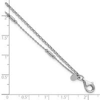 Sterling Silver Rhodium-plated Polished 2-strand 7-inch with 1-inch Extender  Bracelet