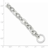 Sterling Silver 7.75-inch Polished Fancy Link Toggle Bracelet