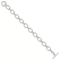 Sterling Silver 8.75-inch Polished Fancy Link Toggle Bracelet