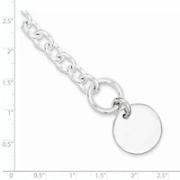 Sterling Silver Circular Disc on Fancy Link Bracelet