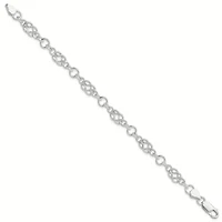 Sterling Silver 7.5-inch Polished Fancy Knot-Link Bracelet