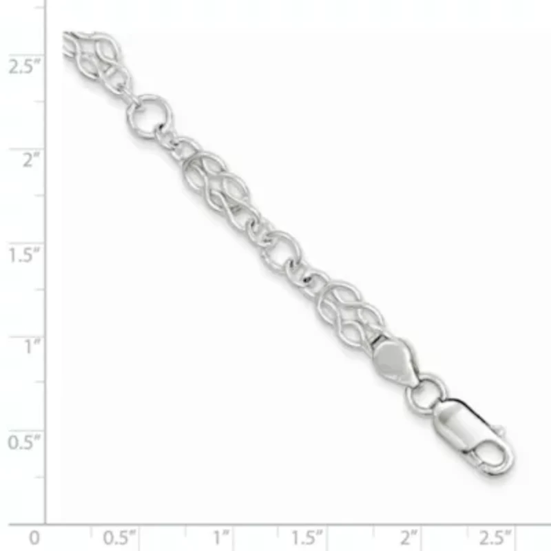 Sterling Silver 7.5-inch Polished Fancy Knot-Link Bracelet