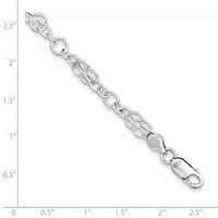 Sterling Silver 7.5-inch Polished Fancy Knot-Link Bracelet