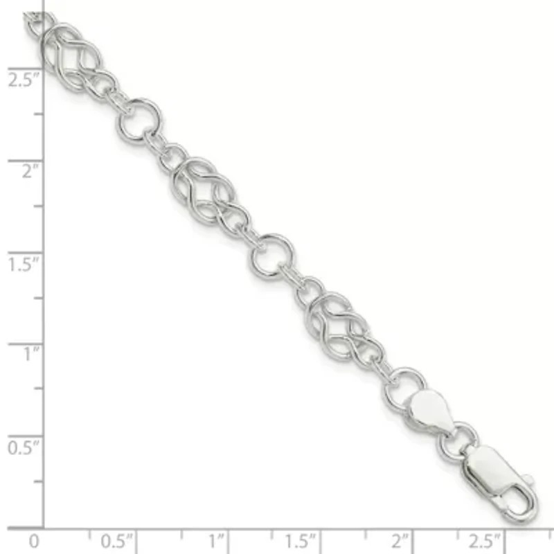 Sterling Silver 7.5-inch Polished Fancy Knot-Link Bracelet