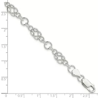 Sterling Silver 7.5-inch Polished Fancy Knot-Link Bracelet