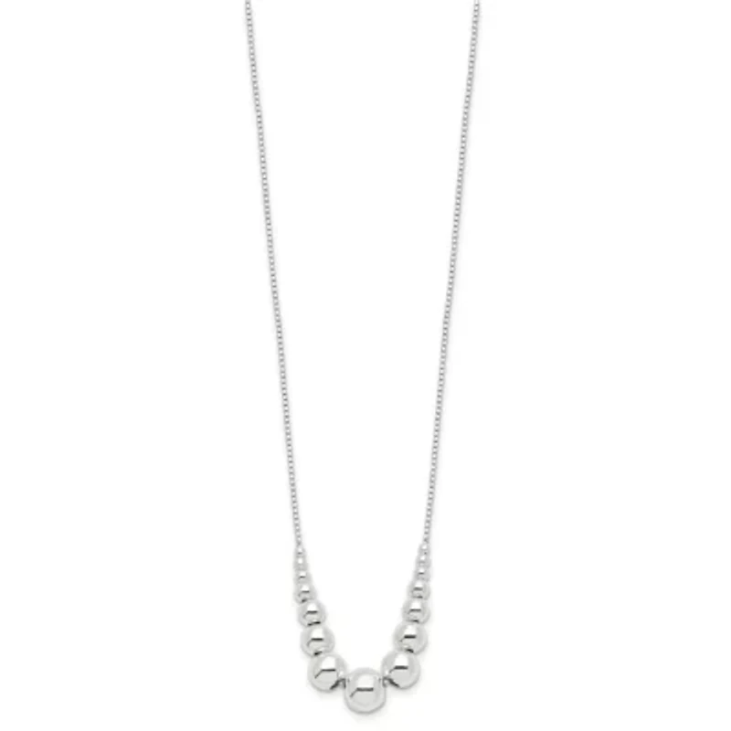 Sterling Silver Graduated Beads Necklace