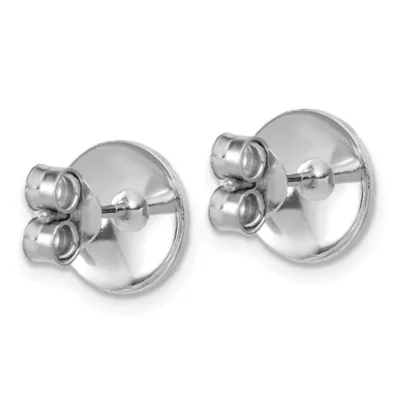 Sterling Silver Rhodium-plated Polished and Diamond-cut Post Earrings