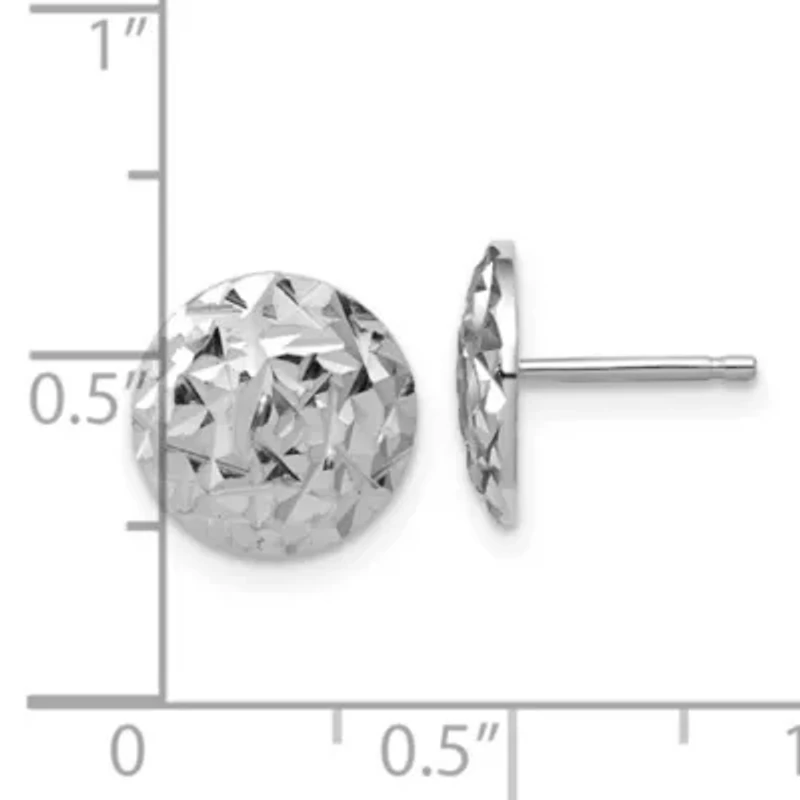 Sterling Silver Rhodium-plated Polished and Diamond-cut Post Earrings