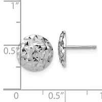 Sterling Silver Rhodium-plated Polished and Diamond-cut Post Earrings