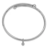 Sterling Silver Rhodium-plated Flexible Bypass Bangle