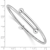 Sterling Silver Rhodium-plated Flexible Bypass Bangle