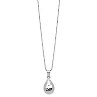 Sterling Silver Rhodium-plated Hammered Pendant Necklace