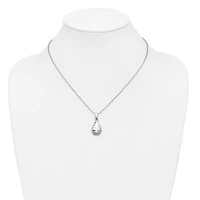 Sterling Silver Rhodium-plated Hammered Pendant Necklace