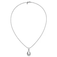 Sterling Silver Rhodium-plated Hammered Pendant Necklace
