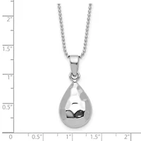 Sterling Silver Rhodium-plated Hammered Pendant Necklace