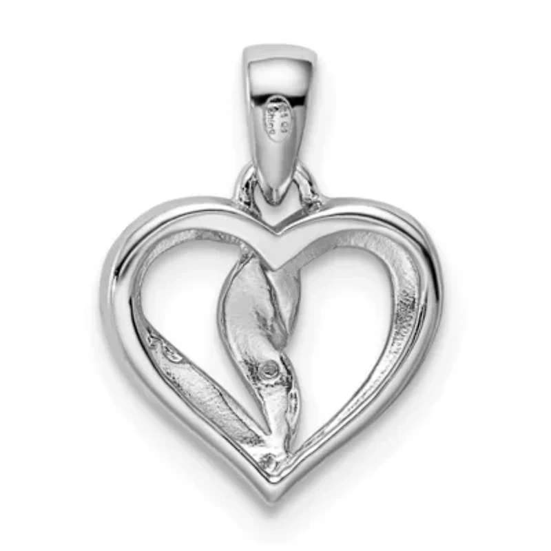 0.005 ct. t.w. Diamond Heart Pendant in Rhodium-plated Sterling Silver
