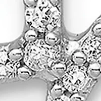 1/8 ct. t.w. Diamond Double Heart Pendant with 18 Inch Chain in Rhodium Plated Sterling Silver