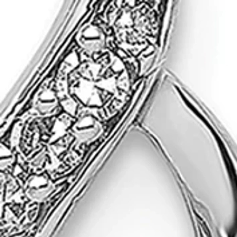 1/10 ct. t.w. Diamond Figure 8 Pendant with 18 Inch Chain in Rhodium Plated Sterling Silver