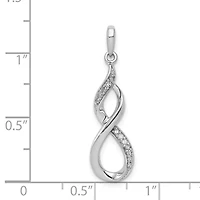 1/10 ct. t.w. Diamond Figure 8 Pendant in Rhodium-plated Sterling Silver