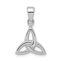 Sterling Silver Rhodium-plated Polished Celtic Trinity Pendant