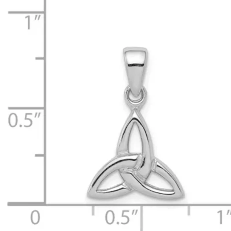 Sterling Silver Rhodium-plated Polished Celtic Trinity Pendant