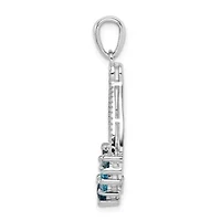 3/4 ct. t.w. London blue and 1/2 ct. t.w. Light Blue topaz Pendant in Rhodium-plated Sterling Silver