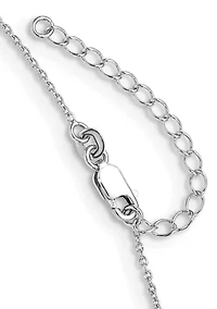 2.05 ct. t.w. Amethyst and White Topaz with 2 Inch Extension Necklace in Rhodium Plated Sterling Silver